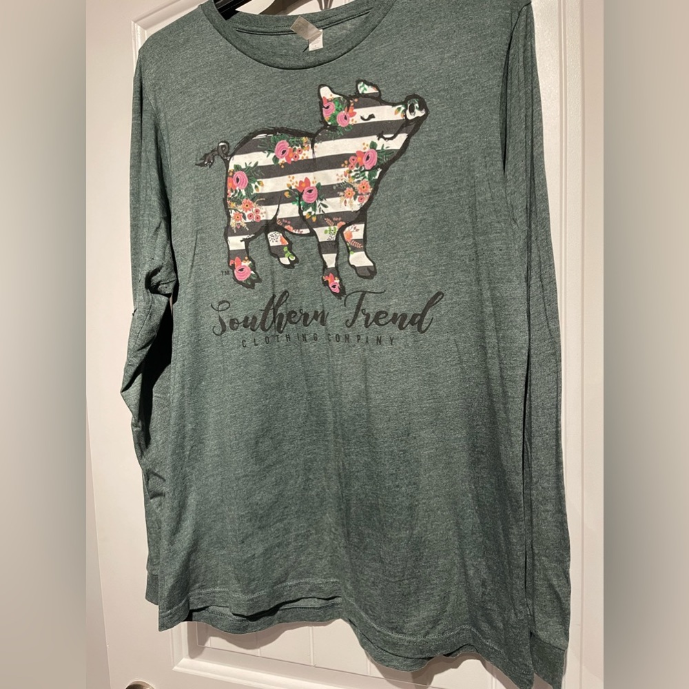 Southern Trend floral pig shirt